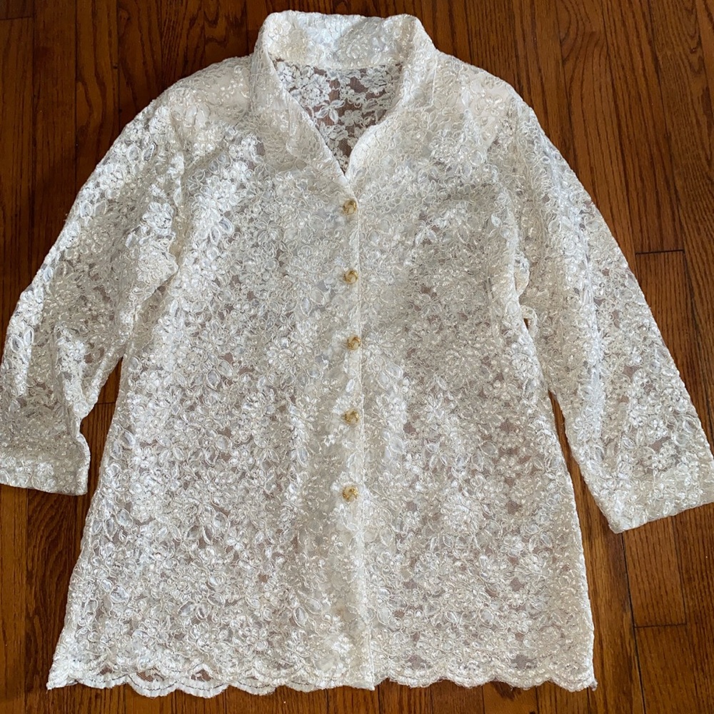 Oversized Wedding Bridal Lace Jacket Wrap Top